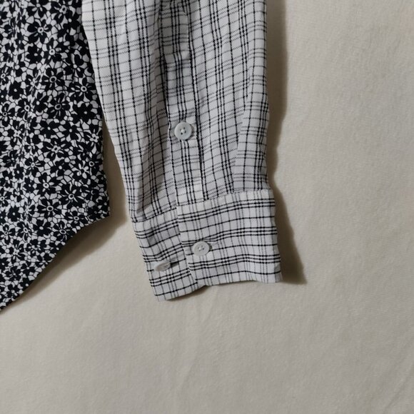 Equipment Femme Mixed Pattern Floral Plaid Silk Button Front Blouse Size Small - Picture 7 of 11